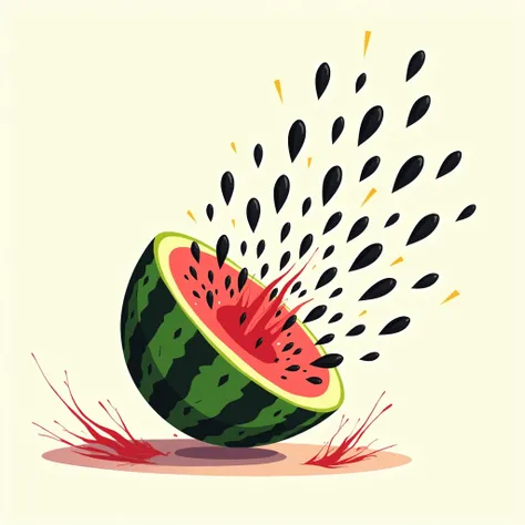 2D watermelon shooting seeds

