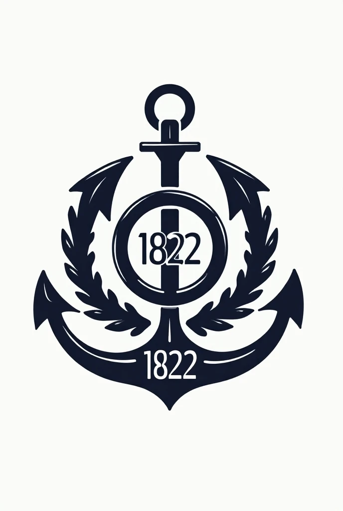 A logo that the rudder in the middle says NAVY 1822 between the rudder go through capes and on a part of the rudder it says JE written somewhere 