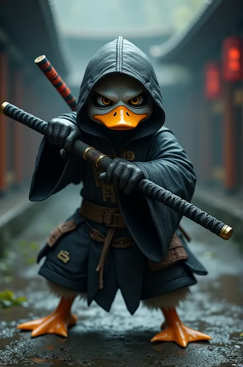 A duck
Ninja with a sword
