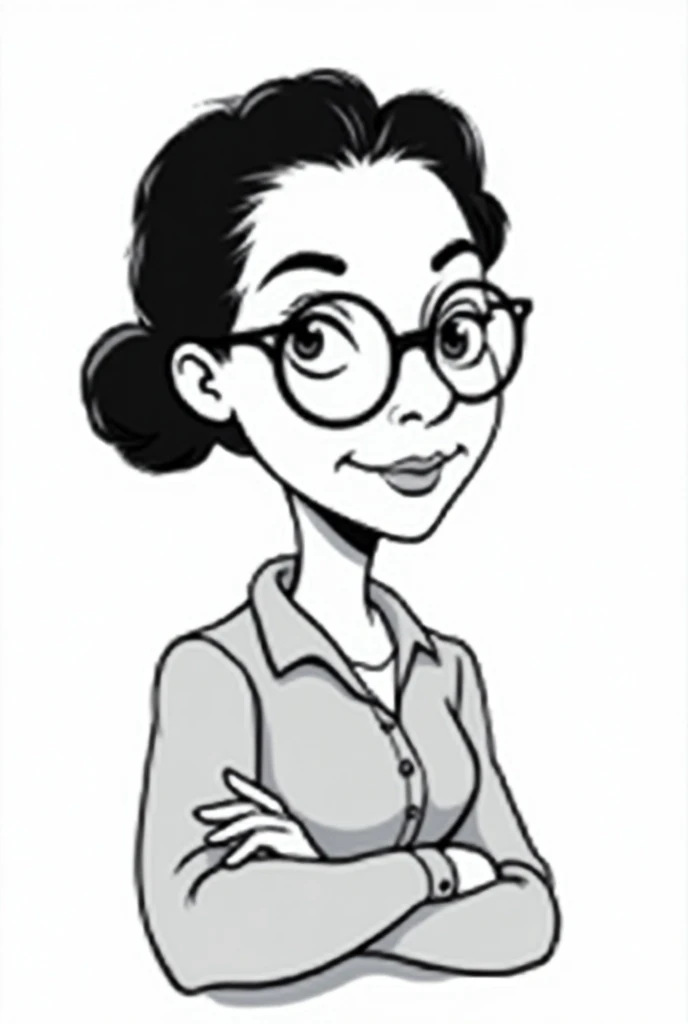 Black and white cartoon image of Antonieta de Barros