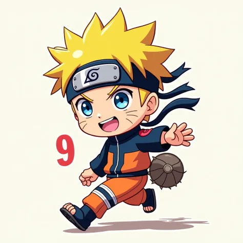 Naruto chibi with the number 9