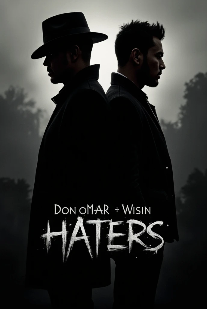 

"Portada para mi disco llamado Haters de  don omar and wisin .  Create it in the chat when I ask for an image or something .  There are 4 paintings that are loading and there are 4 images that I ask for without links. Just stick with the image with no pe...