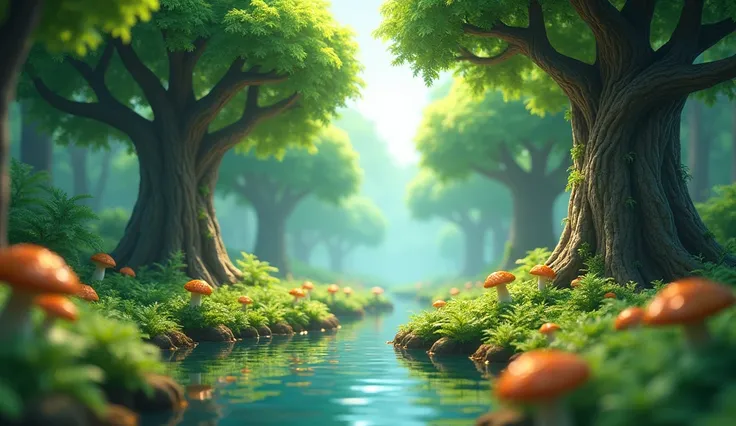 forest

[3D animation, stylized, reminiscent of the work of Pixar and Studio Ghibli], [soft diffused lighting, vibrant colors, glossy textures, shallow depth of field, bokeh effect in the background, water droplets reflecting 
