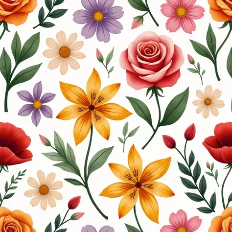 seamless pattern tile flowers