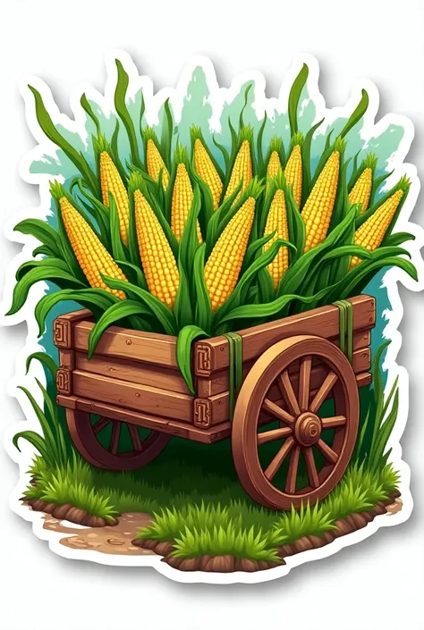 Green corn cart sticker