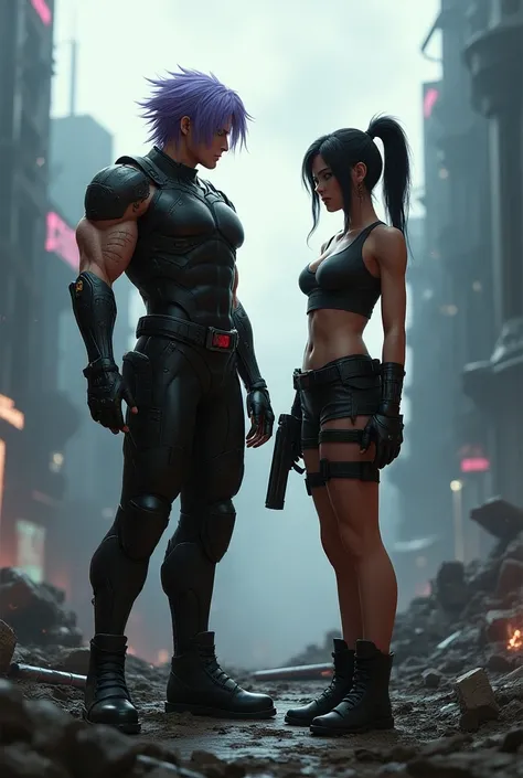 Future Trunks and Lara Croft as a couple