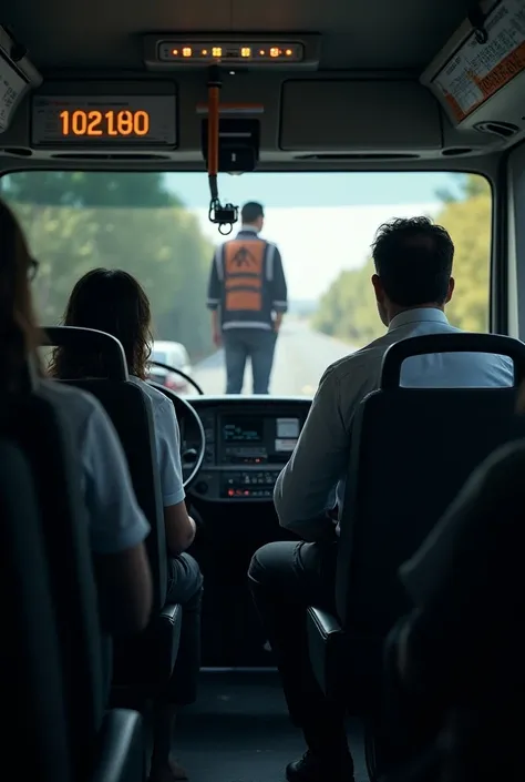 As a driver * in are you responsible for bus safety. If someone is standing at the front of the window on the bus and interferes with your vision, , this can have legal consequences :