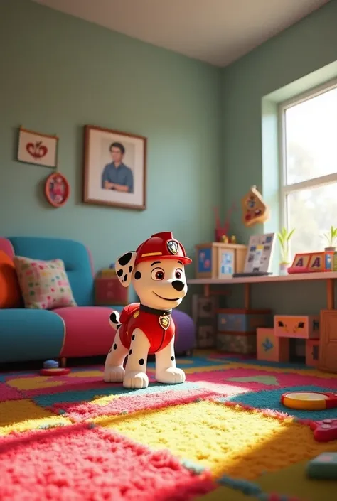  Marshall Paw Patrol in a room with several games is,  colorful carpet , together with a psychologist