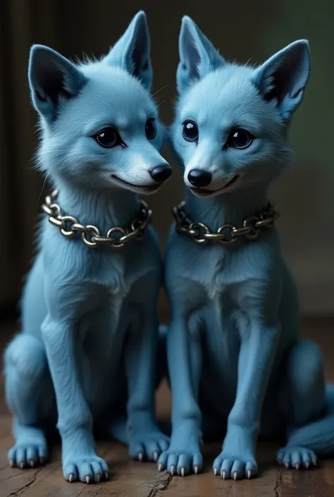 Two cute little blue wolfs boys who have to have sex against their will and who are fanged and are just sexually abused and they are chained and are slaves and are beaten and cry 