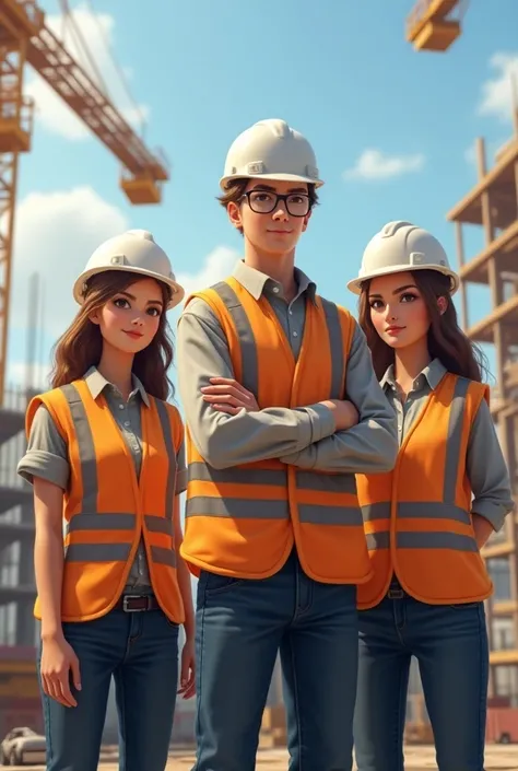  two civil engineers (Women) and a civil engineer  (man)
Younger and more handsome