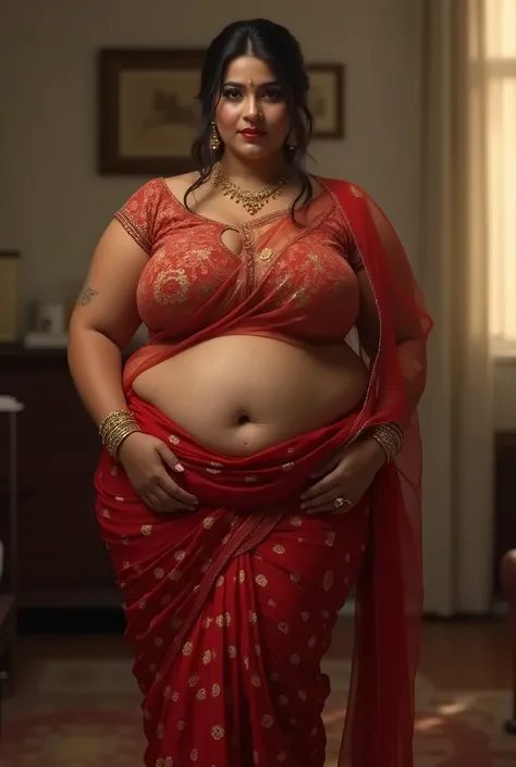 RAW, Best quality, high resolution, masterpiece: 1.3), beautiful rich indian plus size 45 years bhabhi, (hight 5.8 inche) (big huge round ass) (big huge boobs) (26 inche waist) (38 inche hip)hard nimpl,