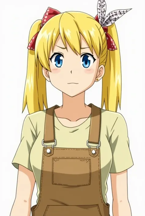 Winry Rockbell from Full Metal Alchemist is a  young woman with bright blue eyes and long blonde hair often tied in twin ponytails. She wears practical work clothes, including a light-colored blouse, overalls, and a handkerchief as a bandana on her hair, r...