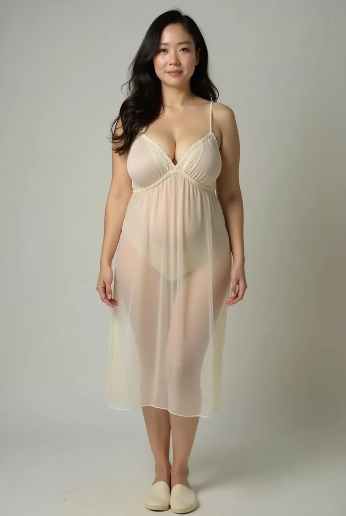  of a 50-year-old Japanese middle-aged woman, ， high resolution , Mature，Still has charm，A full-body photo from head to toe ，Long hair，，Full breasts，Protruding nipples ， wearing a sexy nightgown ，A 50-year-old Japanese middle-aged woman wearing a pair of h...