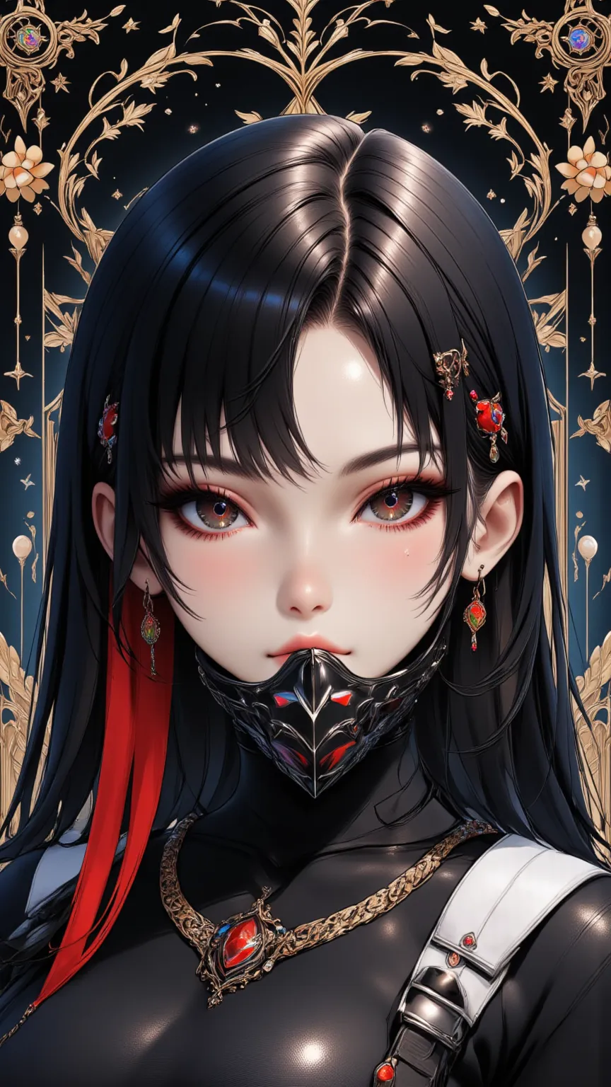 ((best quality)), ((masterpiece)), (detailed), perfect face of cyberpunk mecha japanese girl, young, pure, pale, face blush, big...