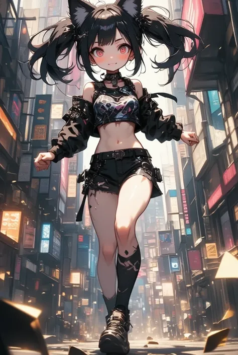 wild and cute girl, runs through the glass, future city, background shattered iridescent glass, gold speed lines, flying gold dust, wind effects, delicate and dynamic textures, contrasts of light and shadow, 2.5D, artistic, digital graphic CG, BREAK ultra detailed, absolutely resolution, best quality