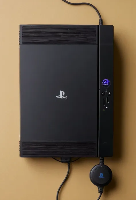 PlayStation 2, connected to a gestating umbilical cord