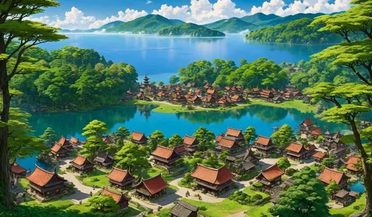 ((hight quality)), ((isekai)), ((fishing village)), ((medieval fantasy)), ((antique village)), ((age-old architecture)), ((huge ...