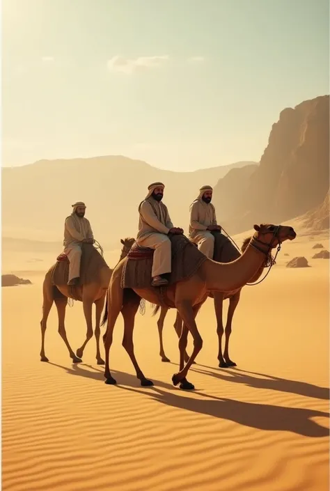 Three friends ride camels in Saudi Arabia and travel like Lawrence