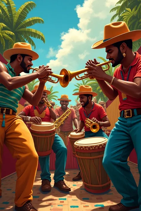 Create an image of merengue instruments