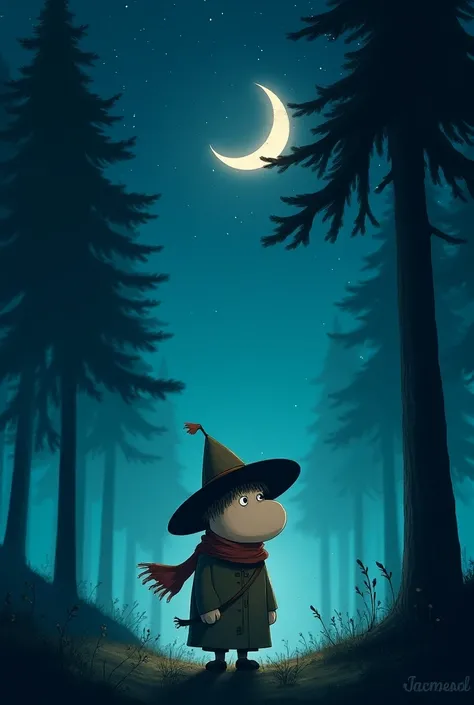 Moomins Snufkin　night