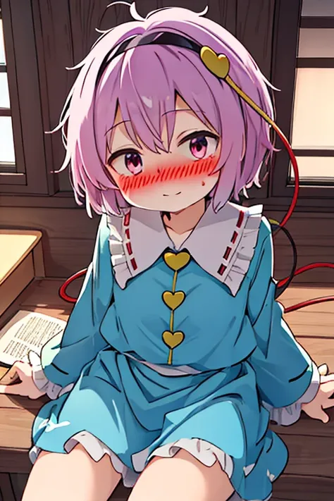 komeiji_satori_touhou　　full-face blush　 feels good　alcoholism　unhealthy