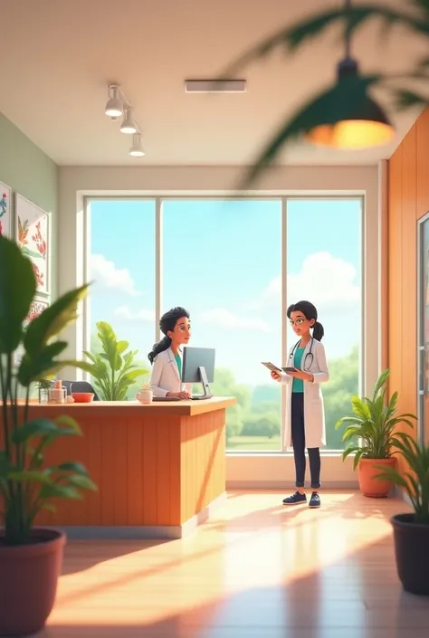 Here’s the updated prompt with your specifications:

**Image Generation Prompt:**
"Create a Pixar-style image of the interior of a modern medical consultation office named Quality Life. The room should be bright and inviting, featuring a clean and comforta...