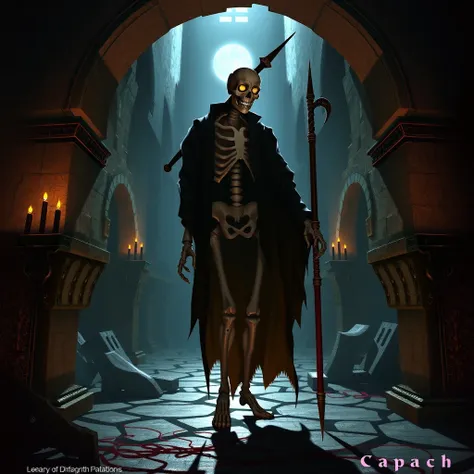 a guardian skeleton patrolling a dungeon