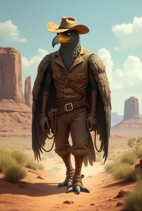 aarakocra cowboy dnd character 