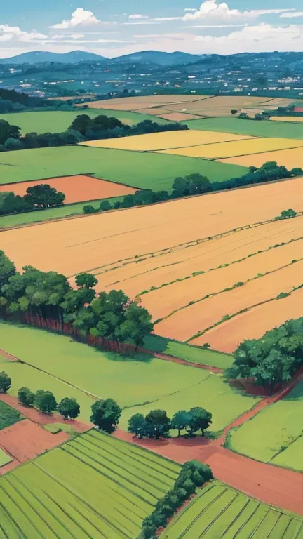 kampala, (illustration: 1.3), anime、((best quality)), (super detailed), (beautiful), ((peaceful rural scene:1.3)),,(small ren&#3...