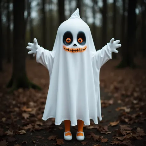 a cute ghost, with halloween makeup