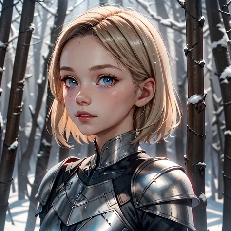 lyanna mormont,
little lord lady,
sleek back hair,slicked back hair,very light blonde hair,
light blue eyes,cold white skin,full...