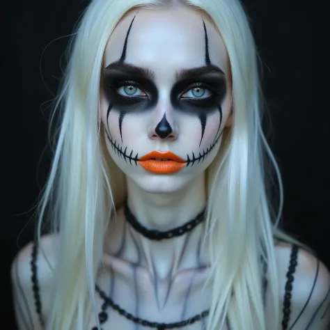 a cute ghost, halloween makeup,