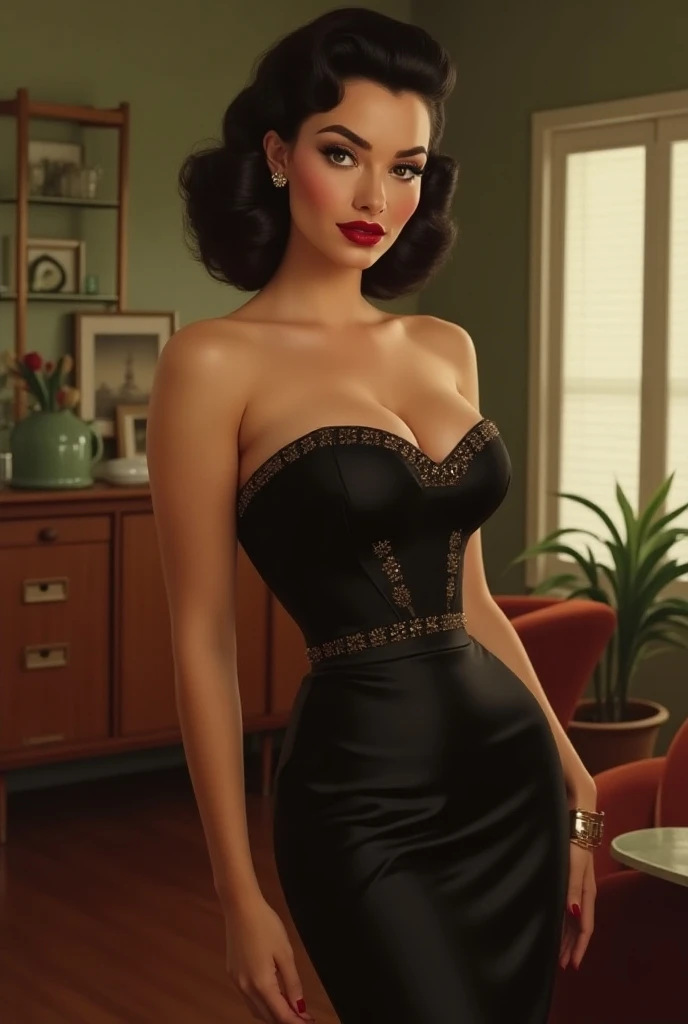 Stunning 1950s housewife with large breasts 