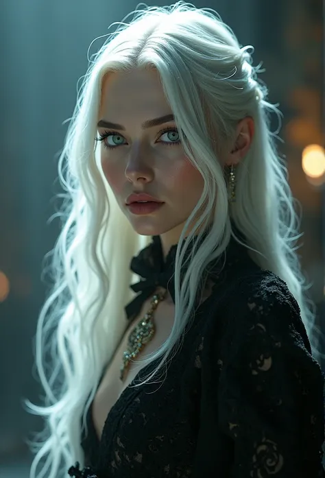 Insanely detailed photograph of a gorgeous,sexy femalevampire , goth Renaissance, long voluminous white hair, intricate white eyes, fantastical, vampire, ethereal, hyperdetailed, 32k resolution, dynamic lighting, hyperdetailed, intricately detailed, trendi...