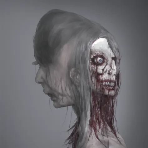 loab...   image of a woman with a mirror and a mirror with a face on it, hyperrealistic nightmare scene, weird, body - horror, b...