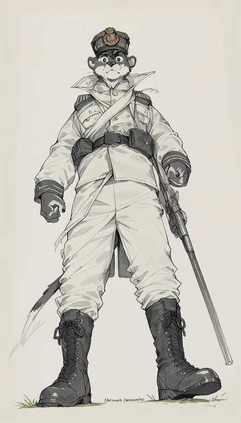 anthro furry military men, low angle, long shoot, good face, the style of the artwork should resemble that of jacques-louis davi...