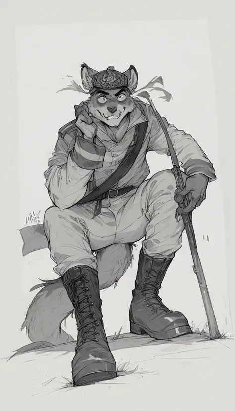 anthro furry military men, low angle, long shoot, good face, the style of the artwork should resemble that of jacques-louis davi...