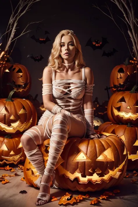 iggy azalea as a halloween mummy, (iggy4z4)beautiful mummy , ((detailed face:1.1, detailed eyes, beautiful detailed lips , beaut...