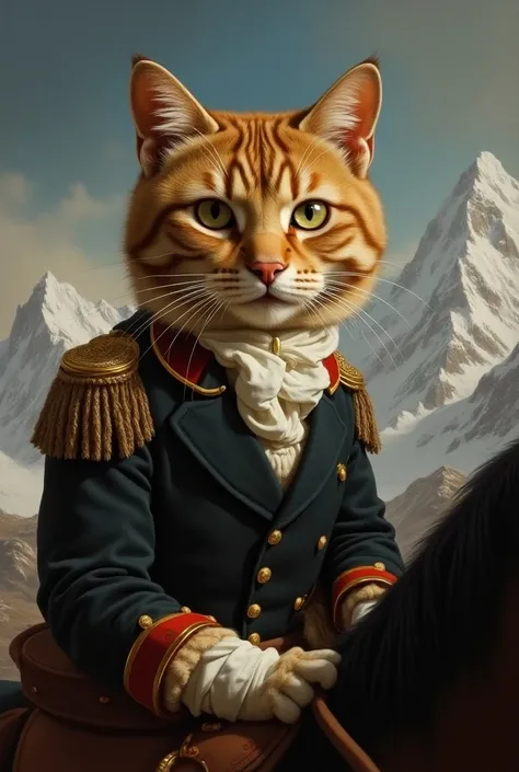  in the composition of the painting Bonaparte franchissant le Grand-Saint-Bernard、Change to a cats face