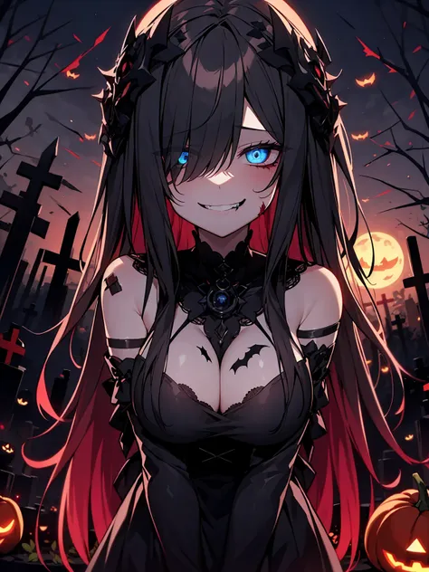  Kampala、Best Quality、8k、 perfect face、Alone、Zombie Girl、Grey Skin、(corruption)、Slanted Eyes、Crazy Eyes、 blue eyes 、 black eyeshadow 、Hollow Eyes、Shadowy Face、Detailed lips、Long white hair、Large Breasts、 creepy silhouette with glowing eyes at night、Extreme...