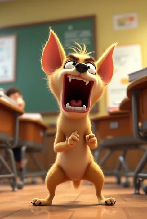 Pixar ren screaming in the classroom