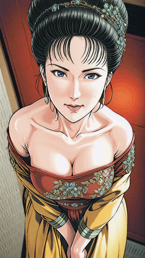 (best quality), (very aesthetic), (ultra-detailed), (best illustration),(a mature female),(perfect face),suikoden,mrs. lin,(((ns...