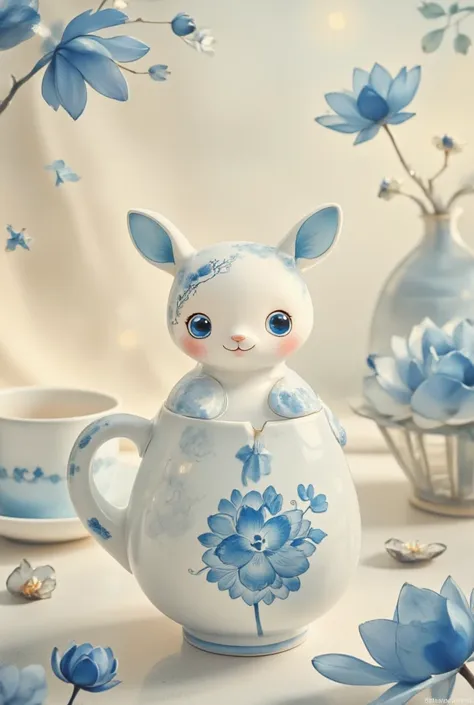 cute background , pottery with cute faces,  smooth pottery with cute faces