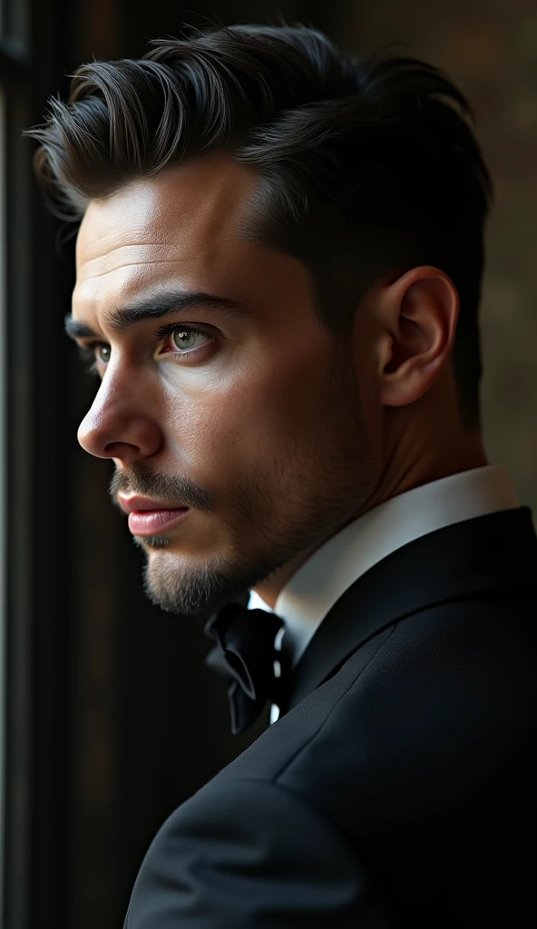 a handsome man, a mysterious man, 1 man, beautiful detailed eyes, beautiful detailed lips, extremely detailed eyes and face, longeyelashes, elegant gentleman, dashing, charismatic, seductive, alluring, captivating, mysterious, brooding, intense gaze, confi...