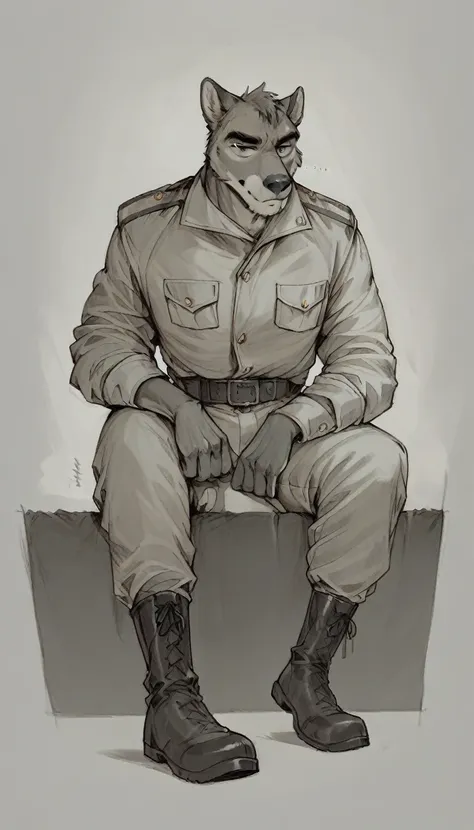 anthro furry military men, low angle, long shoot, good face, the style of the artwork should resemble that of jacques-louis davi...