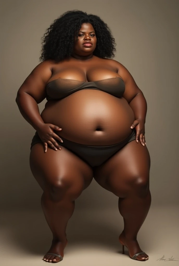 African american step mom with a very voluptuos body 35 years old sitting with legs apart with extrmly massive big thighs and gigantic hips and a big pregnant belly 