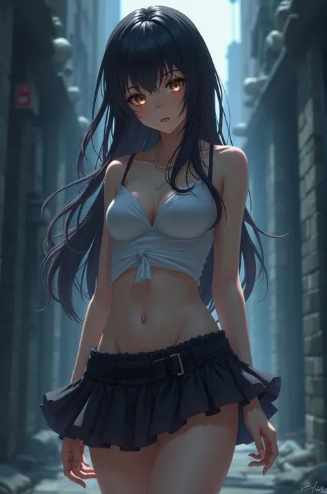 Anime girl lurking on her last journey as a freeren in a short skirt and sexy body 