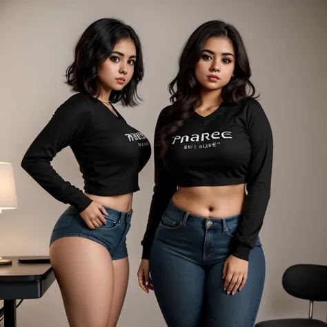 A petite cute shy Nerdy skinny slightly chubby with huge curvaceous pear shape wide hips emo latina teen, short beautiful volumetric emo style hair, beautiful detailed brown eyes, cutely detailed lips, extremely cute detailed eyes and face, thin waist, sma...