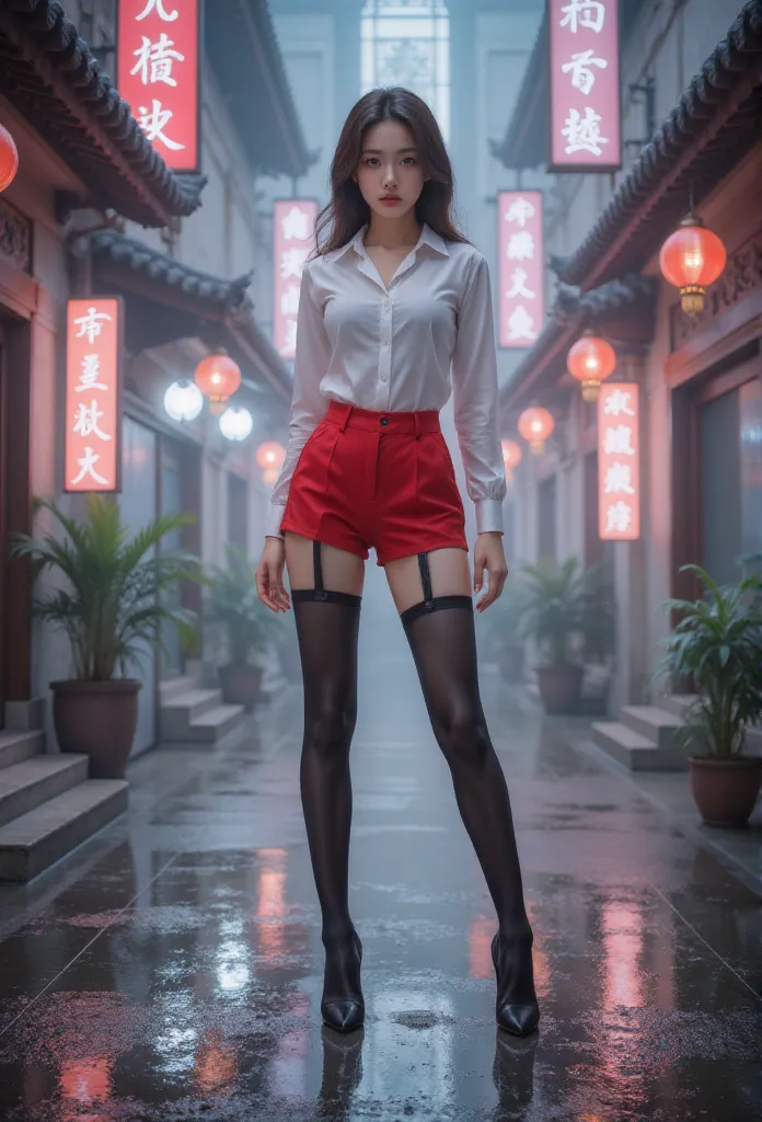 1 woman, dragon， lightning thunder masterpiece , has the best quality, high resolution,  1 girl at home,from below,(the legs are...