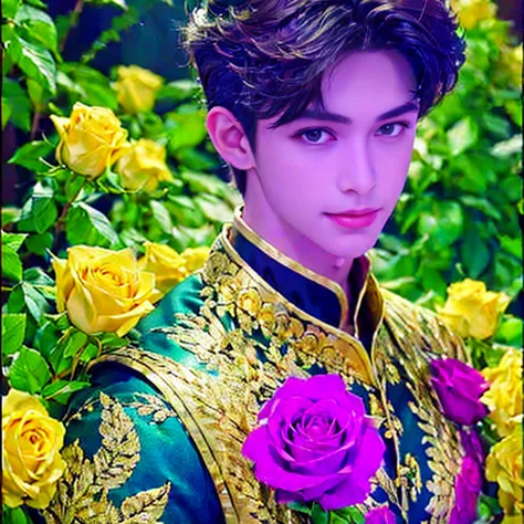 masterpiece、 high quality  .  official art 、handsome young boy heartthrob,1 boy , very detailed,  fractal art、colorful、the most ...